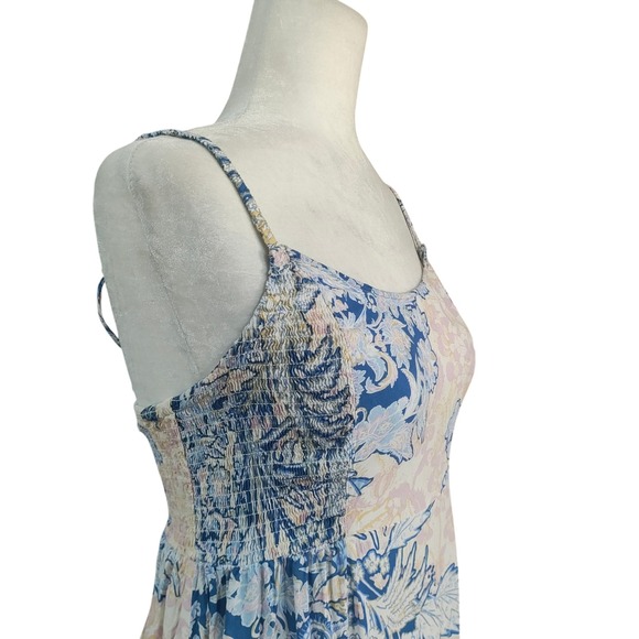 Intimately Free People Forever Yours Dress Paisley Side Slit Blue Pink Fairy M - Picture 7 of 12